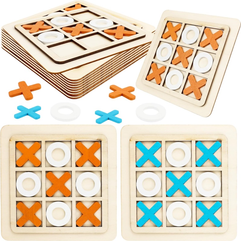 Board Game Template - Wooden Tic Tac Toe Games Puzzle
