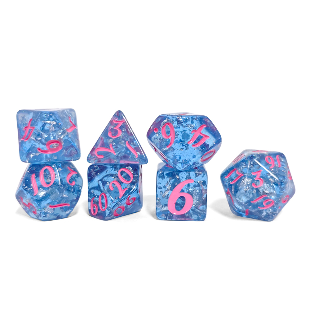 7Pcs/set Blue Color Resin Dice - огляд і ціна Board Game Rpg