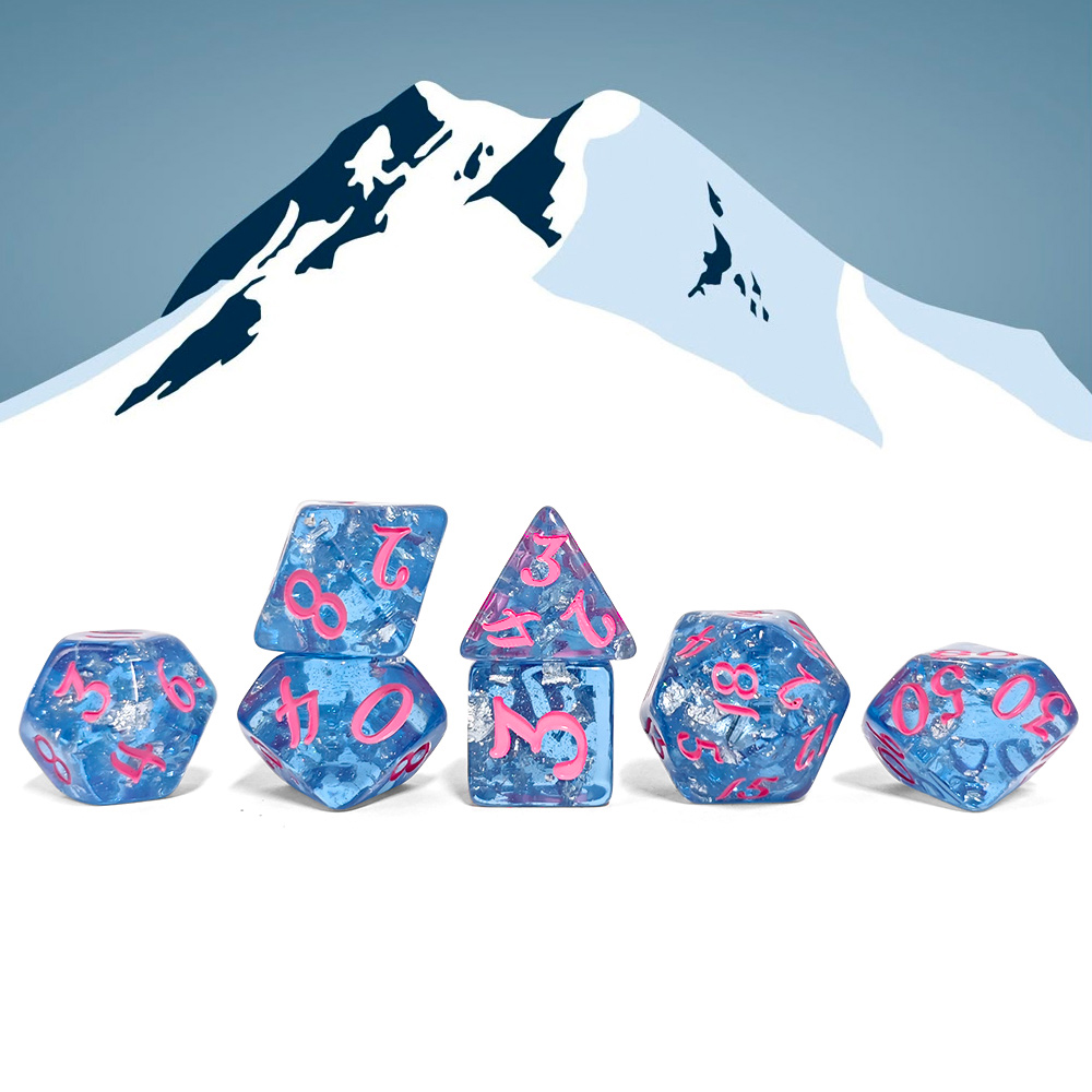 7Pcs/set Blue Color Resin Dice - огляд і ціна Board Game Rpg