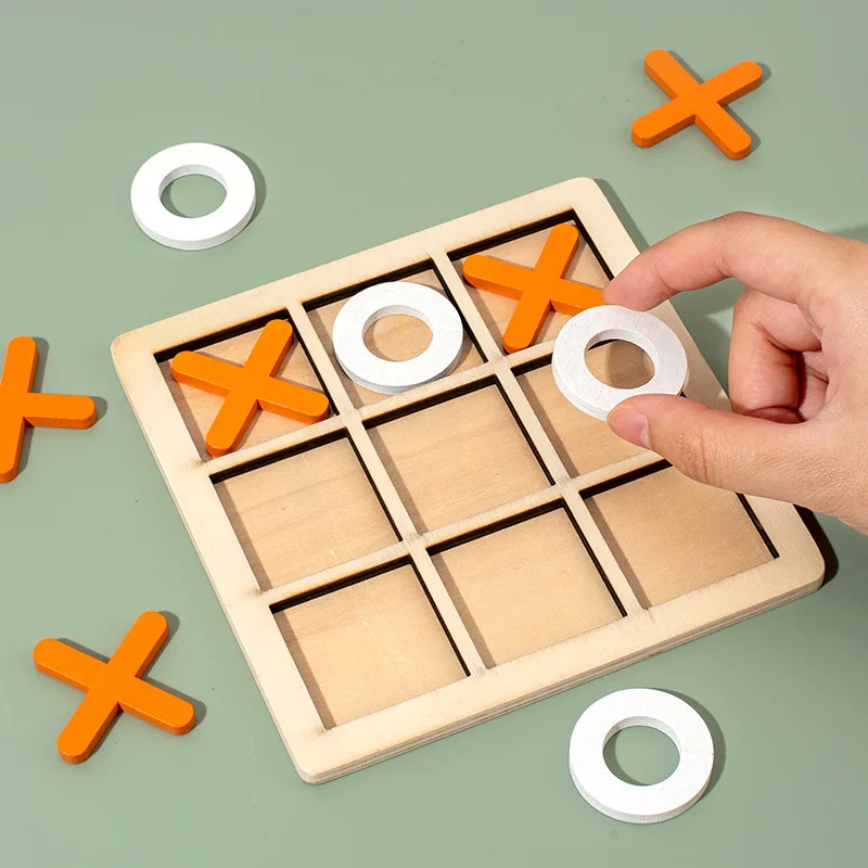 5pcs Wooden Tic Tac Toe Game D - огляд і ціна Board Game Template