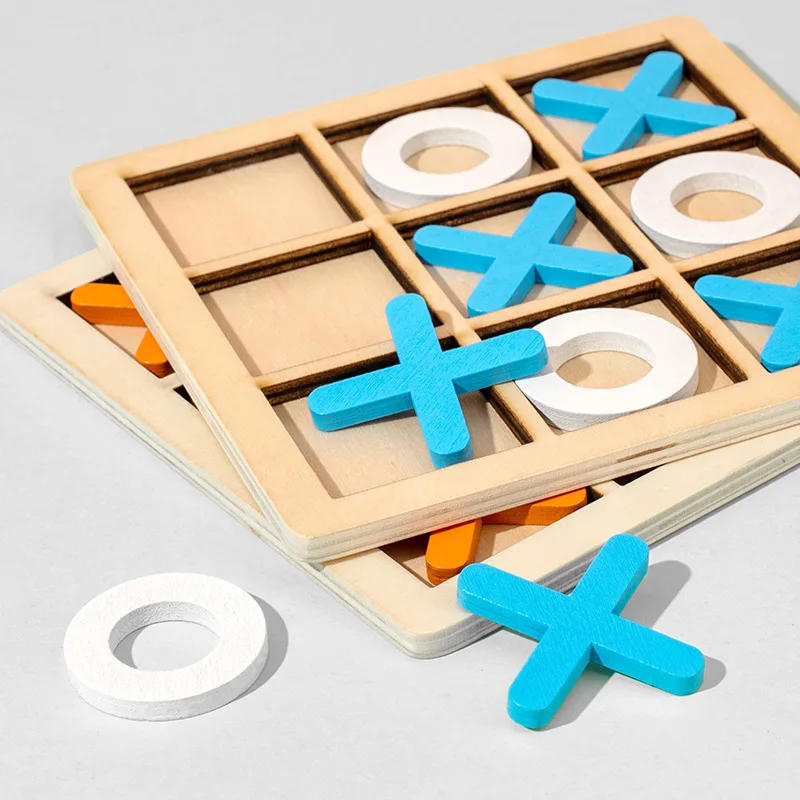 5pcs Wooden Tic Tac Toe Game D - огляд і ціна Board Game Template
