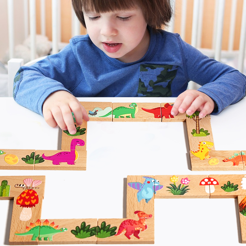 Wooden Dinosaur Domino Matchin - огляд і ціна Board Game Monopoli