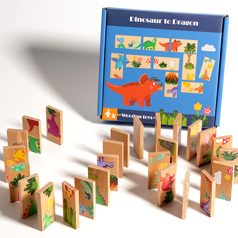 Wooden Dinosaur Domino Matchin - огляд і ціна Board Game Monopoli