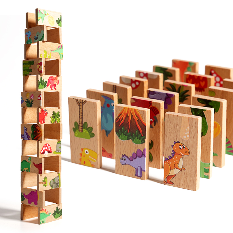 Wooden Dinosaur Domino Matchin - огляд і ціна Board Game Monopoli