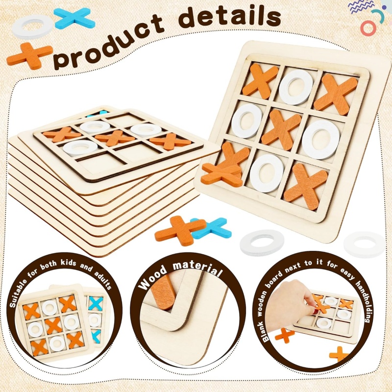 Wooden Tic Tac Toe Games Puzzl - огляд і ціна Board Game Template