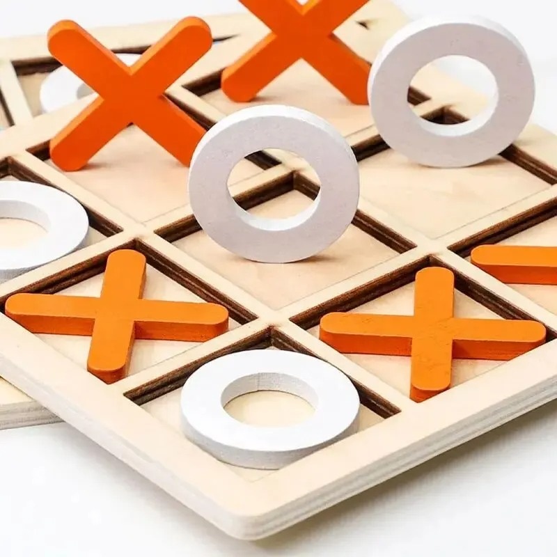 Wooden Tic Tac Toe Games Puzzl - огляд і ціна Board Game Template
