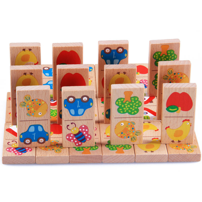 28pcs Baby Wooden Domino Block - огляд і ціна Board Game Monopoli