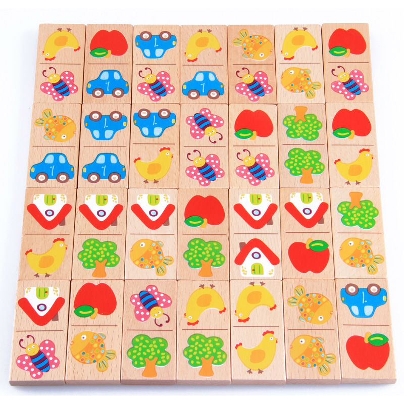 28pcs Baby Wooden Domino Block - огляд і ціна Board Game Monopoli