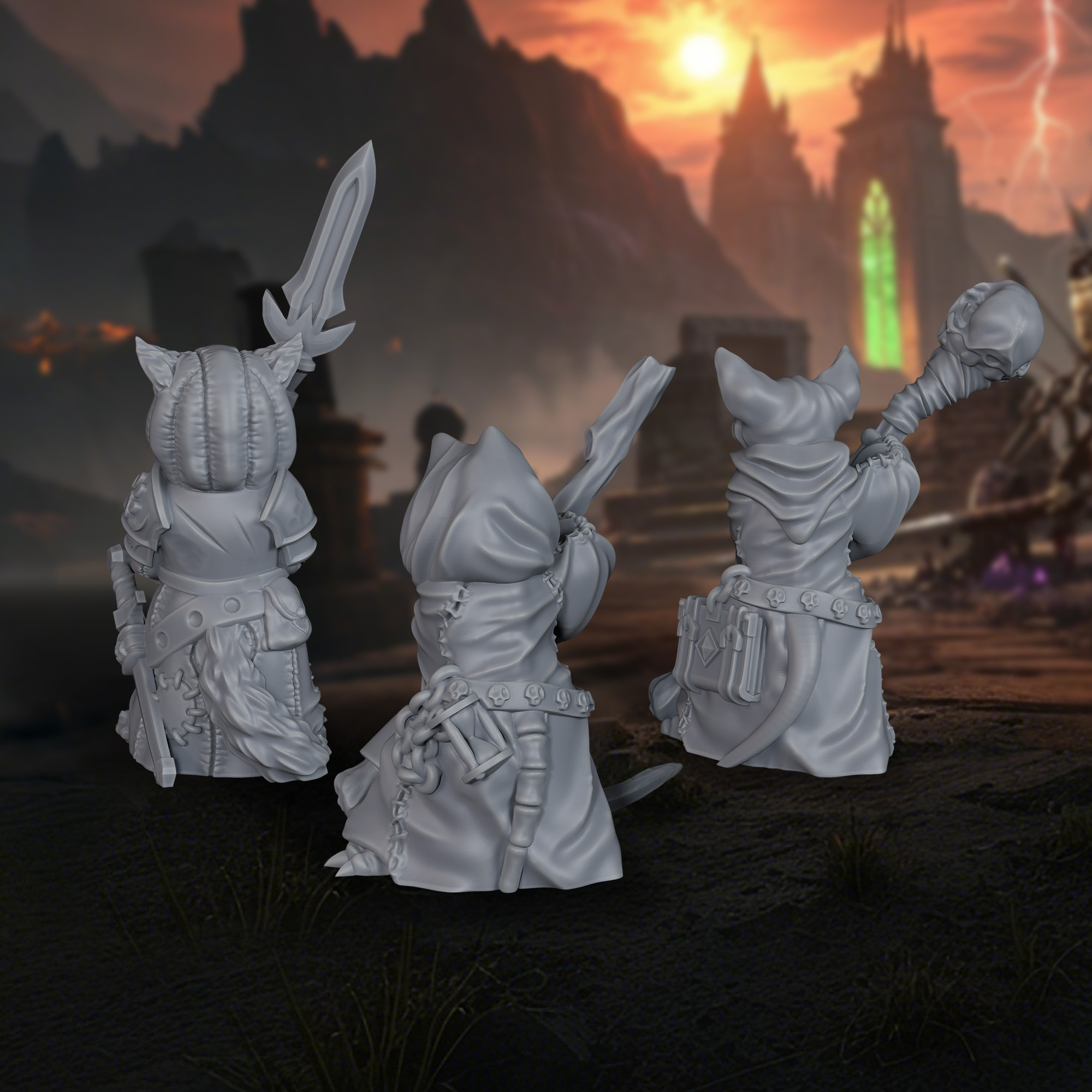Three Cat Warriors Miniatures  - огляд і ціна Board Game Rpg